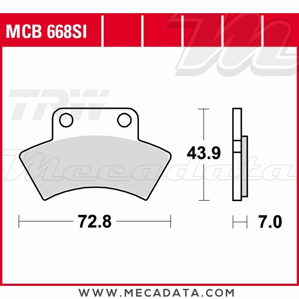 Plaquettes de frein Arrière ~ Polaris 250 Trail Boss  ~ TRW Lucas MCB 668 SI 
