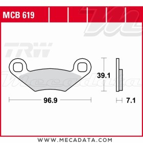 Plaquettes de frein Avant ~ Polaris 250 Trail Boss ~ TRW Lucas MCB 619