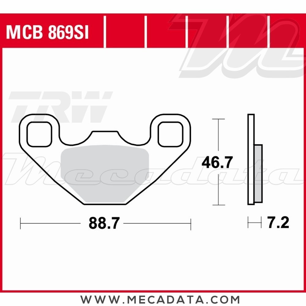 Plaquettes de frein Arrière ~ Polaris 170 Ranger RZR 2009+ ~ TRW Lucas MCB 869 SI 