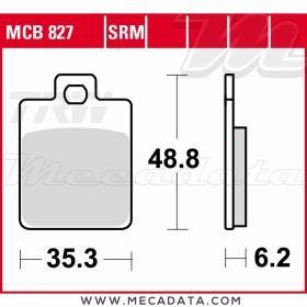 Plaquettes de frein Avant ~ Piaggio PX 125 70 2016+ ~ TRW Lucas MCB 827