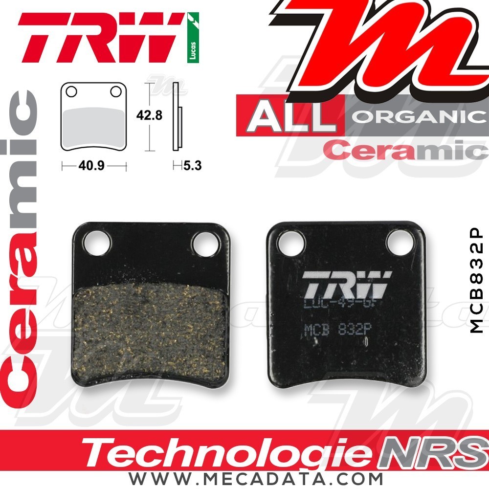 Plaquettes de frein de stationnement ~ Piaggio 125 MP3 RL/LT i.e. M63/65 2009-2012 ~ TRW Lucas MCB 832 P