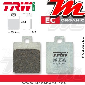 Plaquettes de frein Avant ~ Piaggio 125 MP3 RL/LT i.e. M63/65 2009-2012 ~ TRW Lucas MCB 827 EC