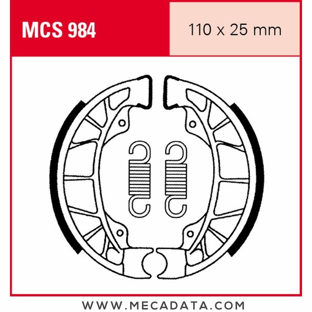 Mâchoires de frein Arrière ~ Piaggio 150 Skipper CVM 1994-1998 ~ TRW Lucas MCS 984 