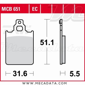 Plaquettes de frein Avant ~ Piaggio 150 Skipper CVM 1994-1998 ~ TRW Lucas MCB 651