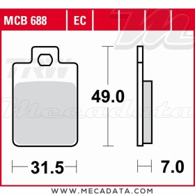 Plaquettes de frein Avant ~ Piaggio 150 Hexagon EX 1996-1997 ~ TRW Lucas MCB 688