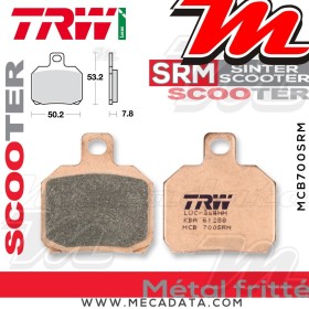 Plaquettes de frein Arrière ~ Piaggio X8 125 4 T M36 2004-2006 ~ TRW Lucas MCB 700 SRM
