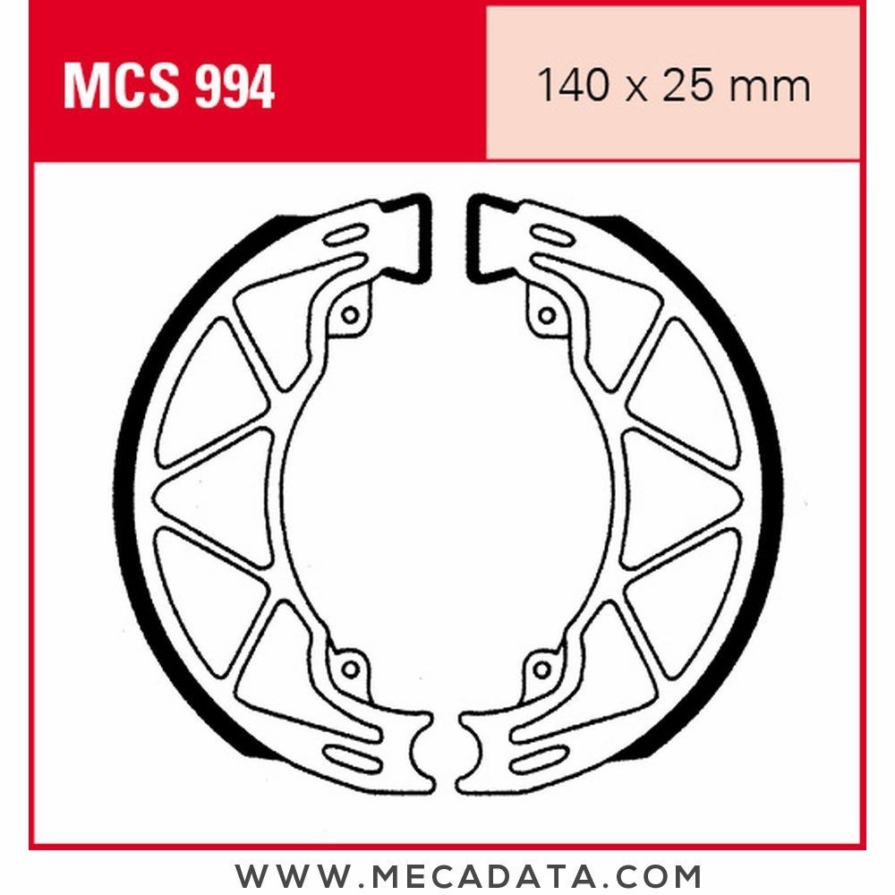 Mâchoires de frein Arrière ~ Piaggio 125 Hexagon LX 4T M15 1998-1999 ~ TRW Lucas MCS 994 