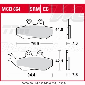 Plaquettes de frein Avant ~ Piaggio 125 Hexagon LX 4T M15 1998-1999 ~ TRW Lucas MCB 664