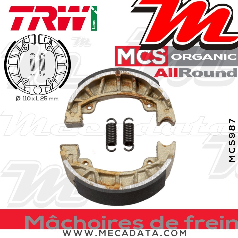 Mâchoires de frein Avant ~ Piaggio RST 80 Sfera NSL 80 11/94- ~ TRW Lucas MCS 987
