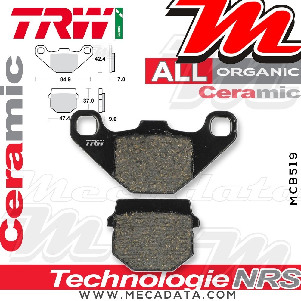 Plaquettes de frein Avant ~ Piaggio NRG 50 Power DD, DT C45 2005+ ~ TRW Lucas MCB 519