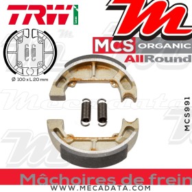 Mâchoires de frein Arrière ~ Piaggio 50 Zip Fast Rider SSL 1993-1995 ~ TRW Lucas MCS 991
