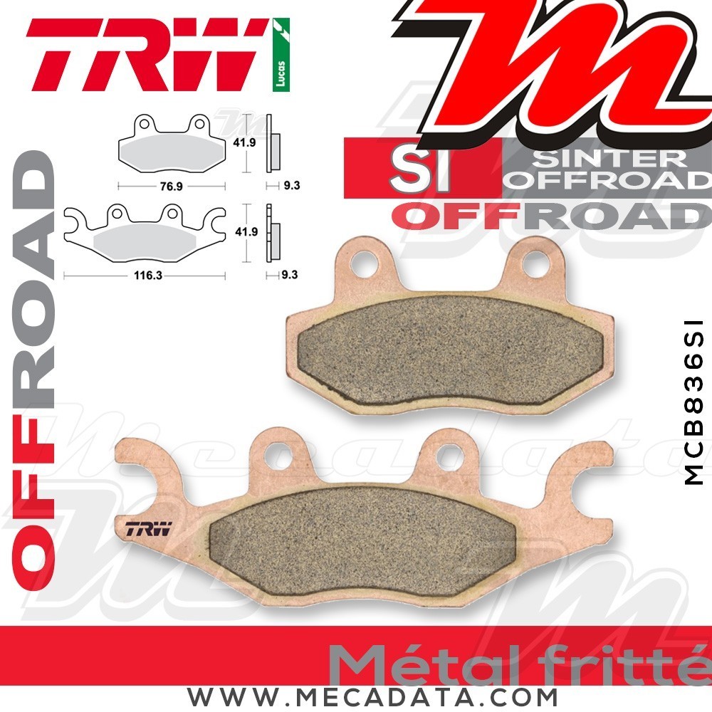 Plaquettes de frein Avant ~ PGO BR 500 Racer 2007+ ~ TRW Lucas MCB 836 SI