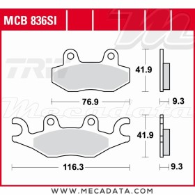 Plaquettes de frein Avant ~ PGO BR 500 Racer 2007+ ~ TRW Lucas MCB 836 SI