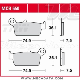Plaquettes de frein Avant ~ Peugeot SV 50 Geo, L F 052-DE 1993+ ~ TRW Lucas MCB 650
