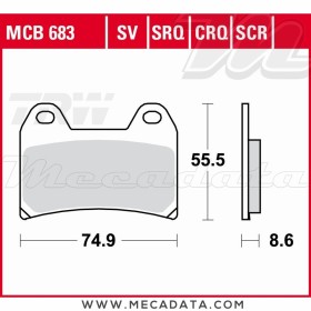 Plaquettes de frein Avant ~ MV Agusta 800 Brutale Dragster ABS 2015+ ~ TRW Lucas MCB 683 CRQ