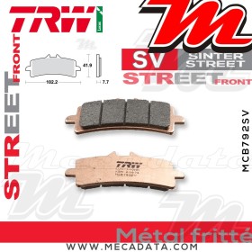 Plaquettes de frein Avant ~ MV Agusta 1090 Brutale RR ABS 2010+ ~ TRW Lucas MCB 792 SV