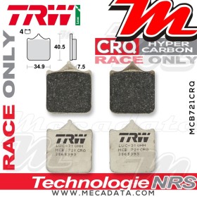 Plaquettes de frein Avant ~ MV Agusta 910 Brutale R 2005-2007 ~ TRW Lucas MCB 721 CRQ