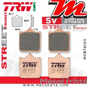 Plaquettes de frein Avant ~ MV Agusta 910 Brutale R 2005-2007 ~ TRW Lucas MCB 721 SV