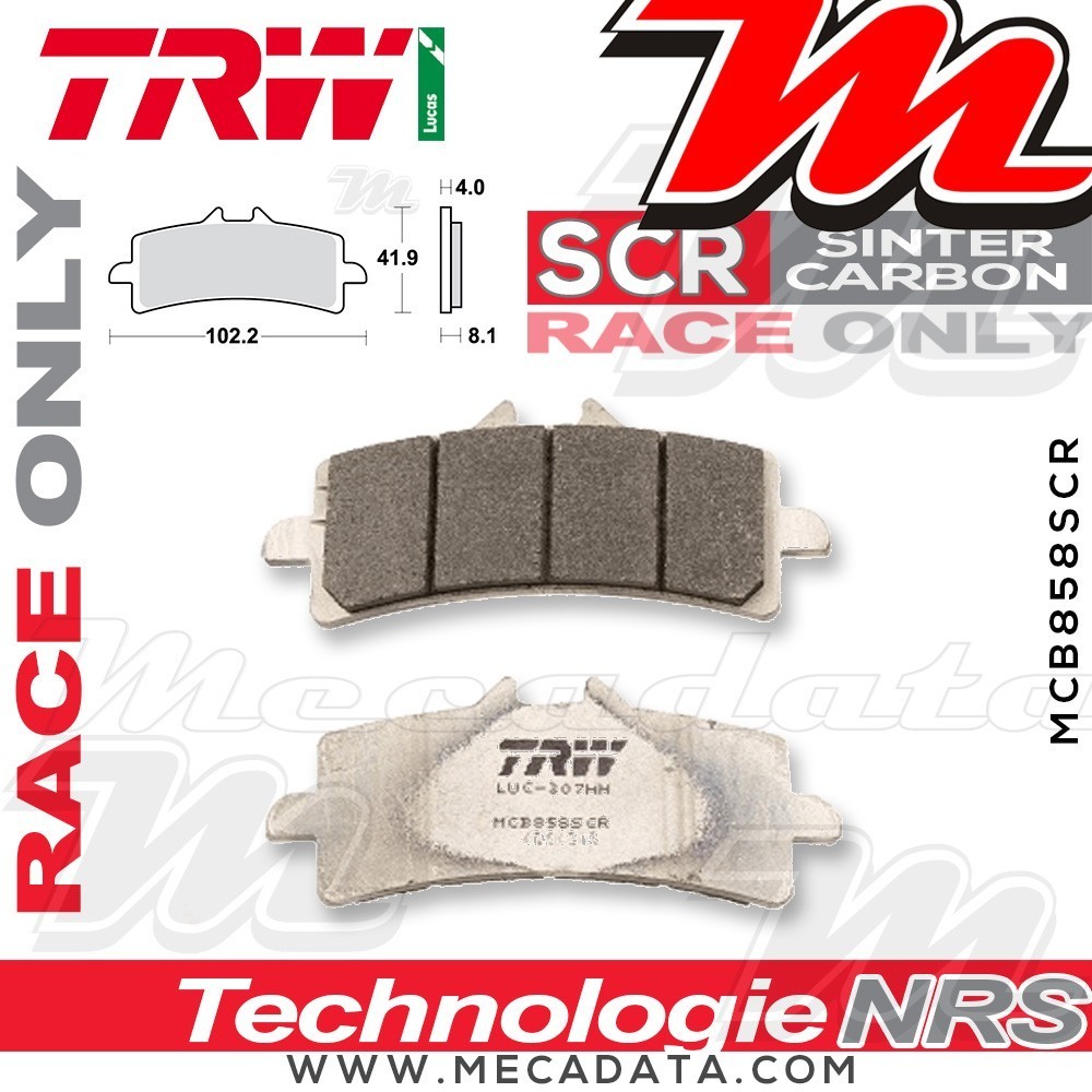 Plaquettes de frein Avant ~ MV Agusta F3 800 , ABS 2014+ ~ TRW Lucas MCB 858 SCR