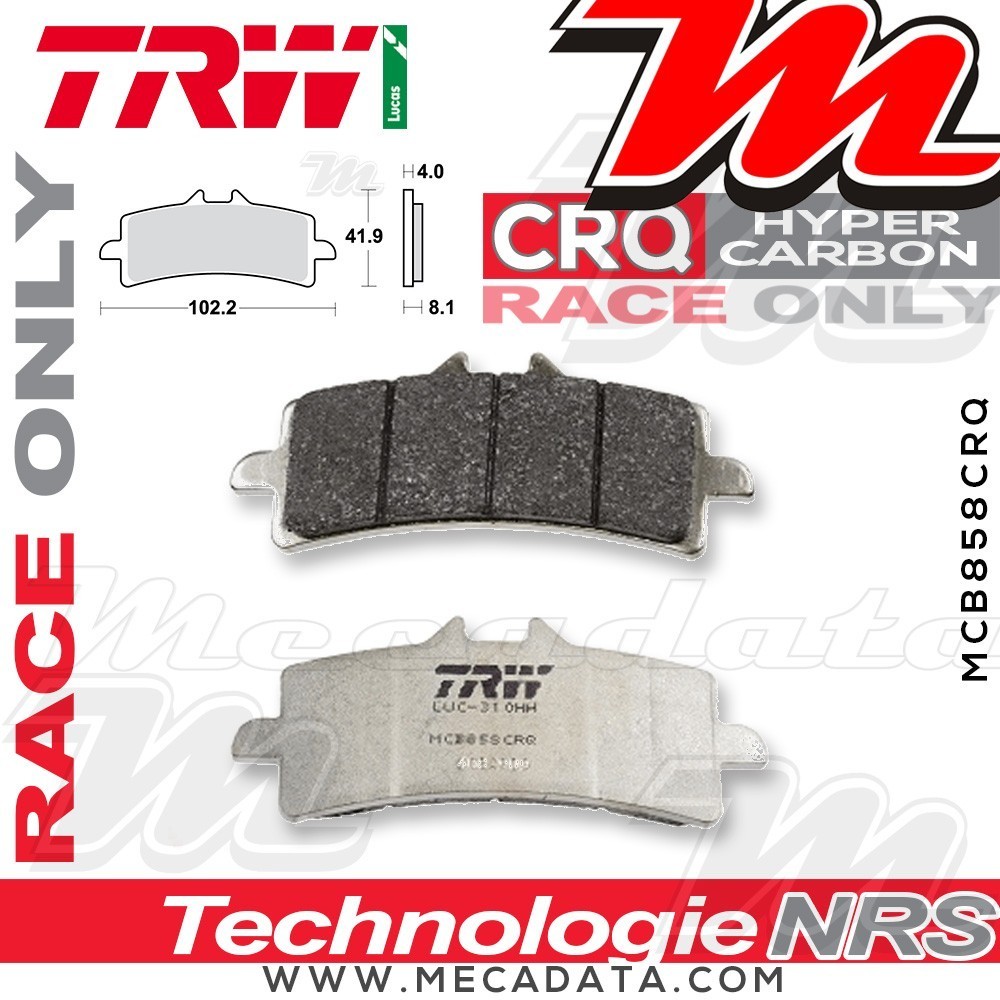 Plaquettes de frein Avant ~ MV Agusta F3 800 , ABS 2014+ ~ TRW Lucas MCB 858 CRQ