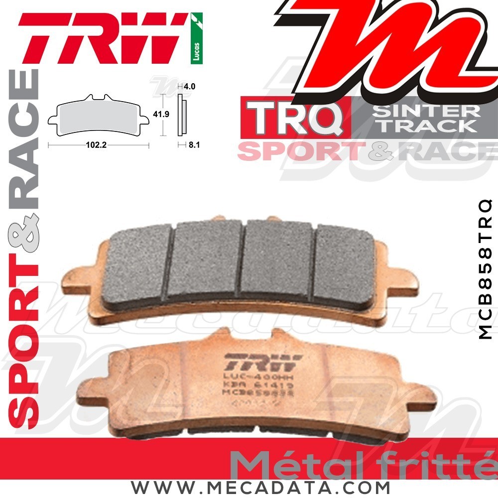 Plaquettes de frein Avant ~ MV Agusta F3 800 , ABS 2014+ ~ TRW Lucas MCB 858 TRQ