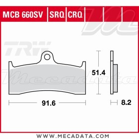 Plaquettes de frein Avant ~ MV Agusta F4 750 F4 1999-2003 ~ TRW Lucas MCB 660 SV