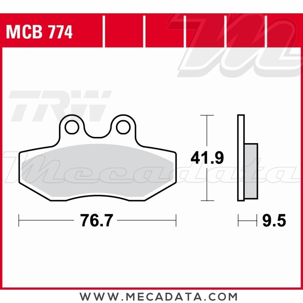 Plaquettes de frein Avant ~ MBK NXC 125 Flame 2005-2009 ~ TRW Lucas MCB 774 