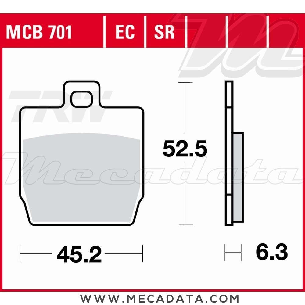 Plaquettes de frein Avant ~ MBK EW 50 Stunt SA09 2000+ ~ TRW Lucas MCB 701 SR 