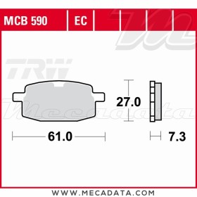 Plaquettes de frein Avant ~ MBK CV 50 Evolis 4FW 1993+ ~ TRW Lucas MCB 590