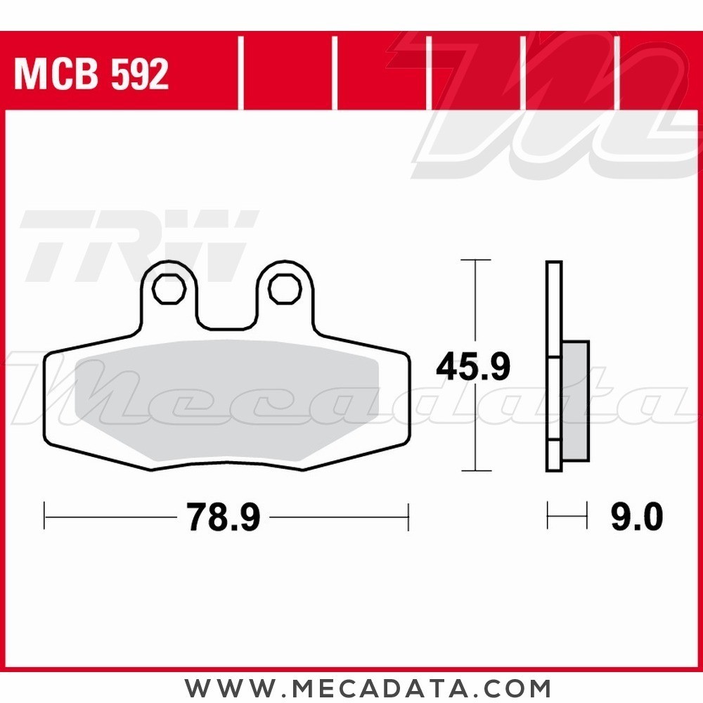 Plaquettes de frein Arrière ~ KTM LC4 600 Enduro 1988-1991 ~ TRW Lucas MCB 592 