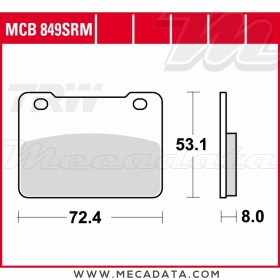 Plaquettes de frein Avant ~ SYM 600 MaxSym i 2014+ ~ TRW Lucas MCB 849 SRM