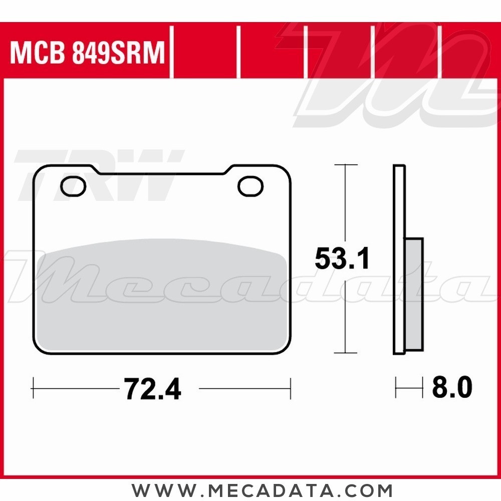 Plaquettes de frein Avant ~ SYM 600 MaxSym i 2014+ ~ TRW Lucas MCB 849 SRM 