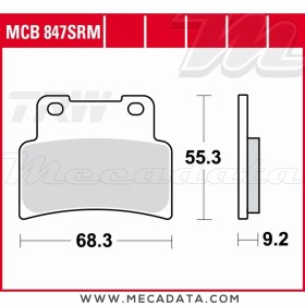 Plaquettes de frein Avant ~ SYM 400 MaxSym i 2011 ~ TRW Lucas MCB 847 SRM