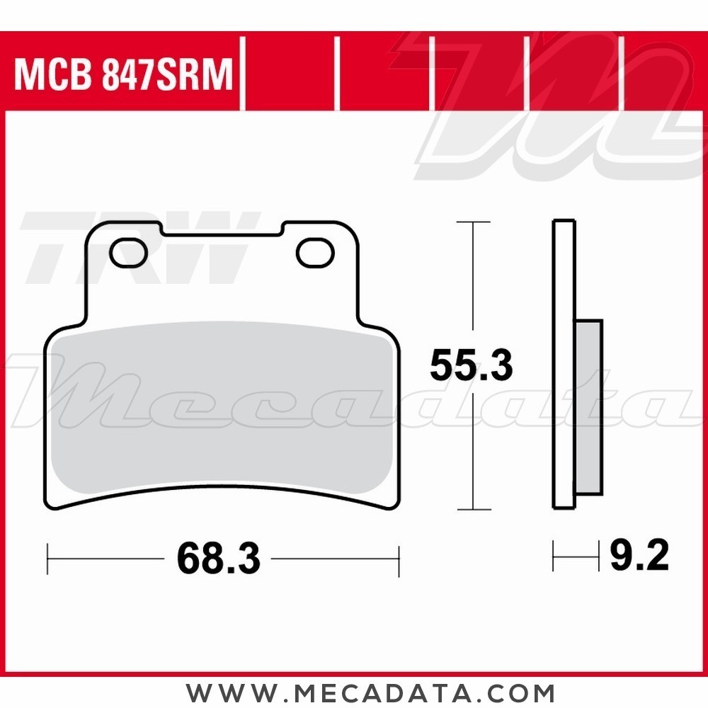Plaquettes de frein Avant ~ SYM 400 MaxSym i 2011 ~ TRW Lucas MCB 847 SRM 