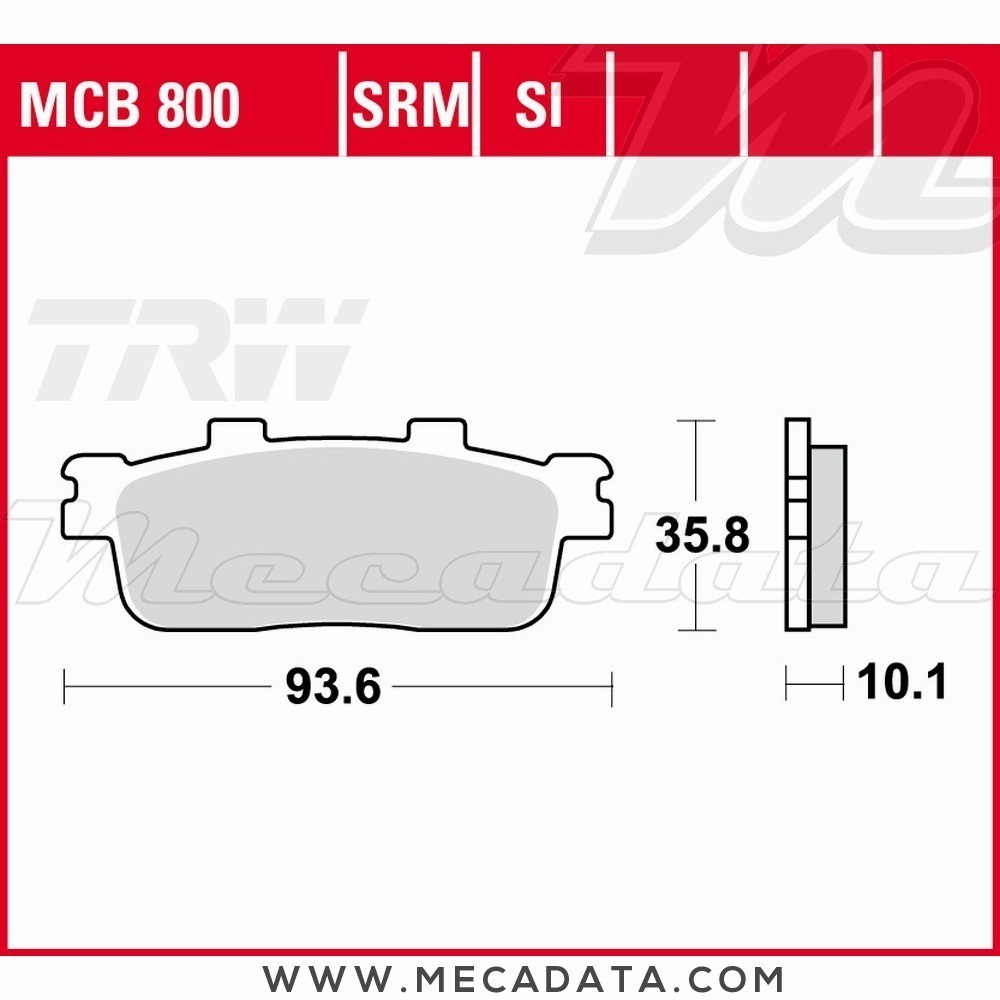Plaquettes de frein Arrière ~ SYM HD2 200 Evo i 2007+ ~ TRW Lucas MCB 800 SRM 