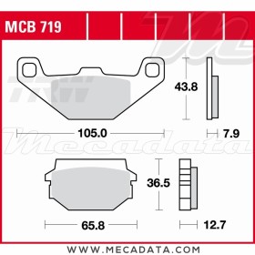 Plaquettes de frein Avant ~ SYM 125 Husky N125A-6 1999+ ~ TRW Lucas MCB 719