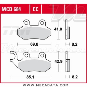 Plaquettes de frein Avant ~ SYM 125 Fiddle II 2009+ ~ TRW Lucas MCB 684
