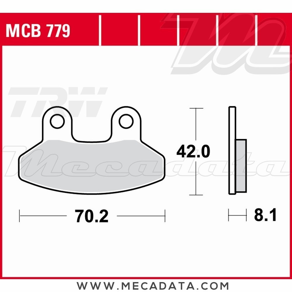 Plaquettes de frein Avant ~ SYM 125 Shark 4VR 2000-2002 ~ TRW Lucas MCB 779 
