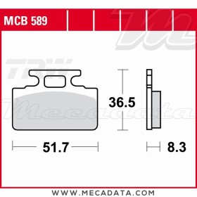 Plaquettes de frein Avant ~ SYM 50 Pure F5B-2 1995+ ~ TRW Lucas MCB 589