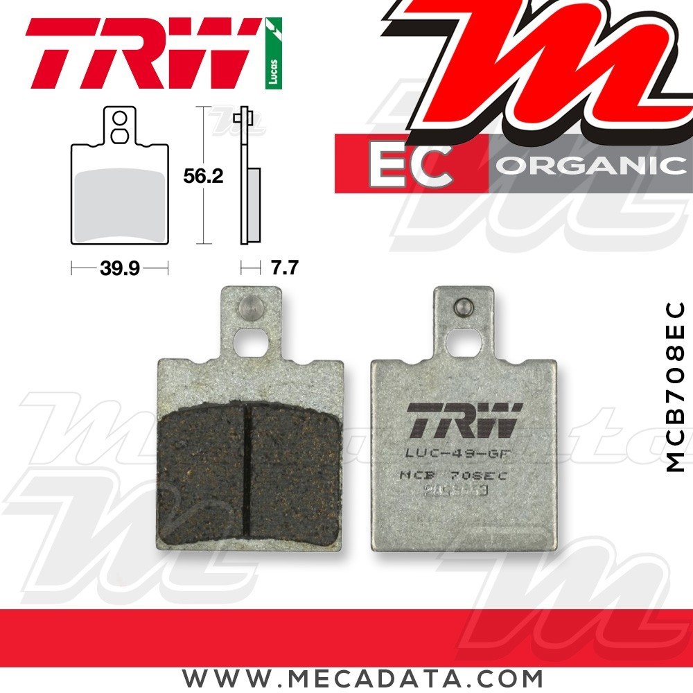 Plaquettes de frein Avant ~ SYM 50 Jet Sport X R/SR 2006+ ~ TRW Lucas MCB 708 EC