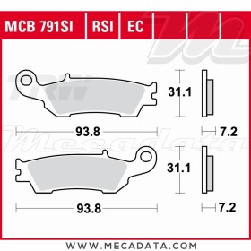 Plaquettes de frein Avant ~ Yamaha WR 450 F 2GC3 2016+ ~ TRW Lucas MCB 791 SI
