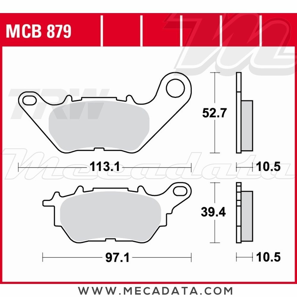 Plaquettes de frein Arrière ~ Yamaha YZF 300 R3 RH07 2015+ ~ TRW Lucas MCB 879 
