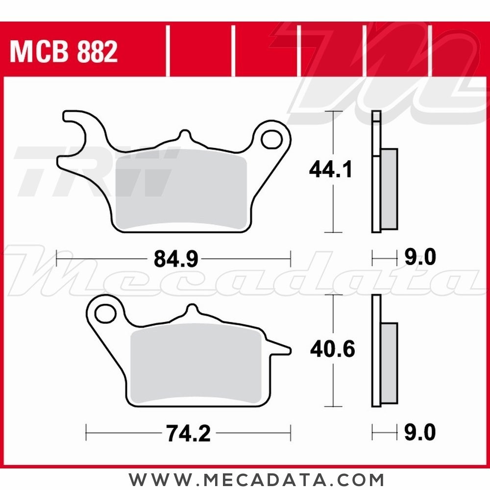 Plaquettes de frein Avant Droite ~ Yamaha 125 Tricity 2014+ ~ TRW Lucas MCB 882 