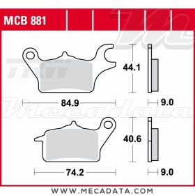 Plaquettes de frein Avant Gauche ~ Yamaha 125 Tricity 2014+ ~ TRW Lucas MCB 881