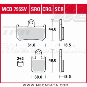 Plaquettes de frein Avant ~ Yamaha 1700 V-Max ABS RP21 2009+ ~ TRW Lucas MCB 795 SV