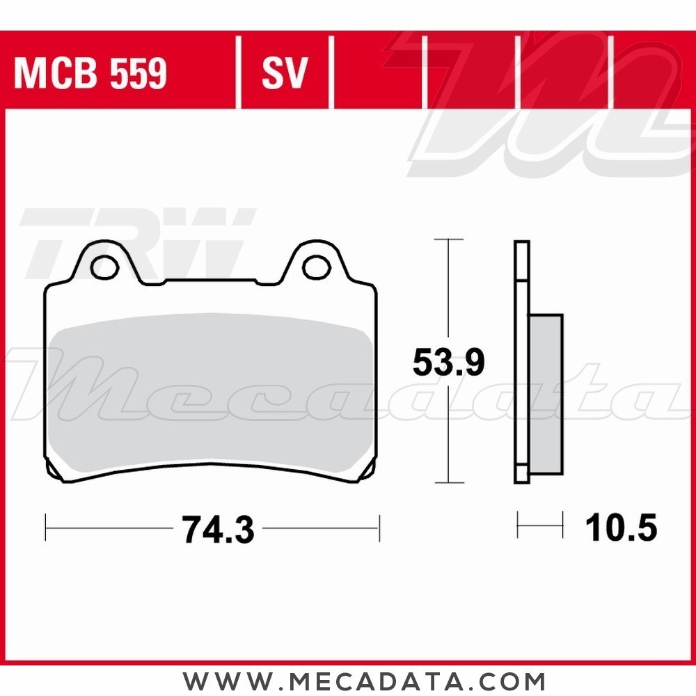 Plaquettes de frein Arrière ~ Yamaha XV 1600 A Wild Star VP08 1999-2004 ~ TRW Lucas MCB 559 
