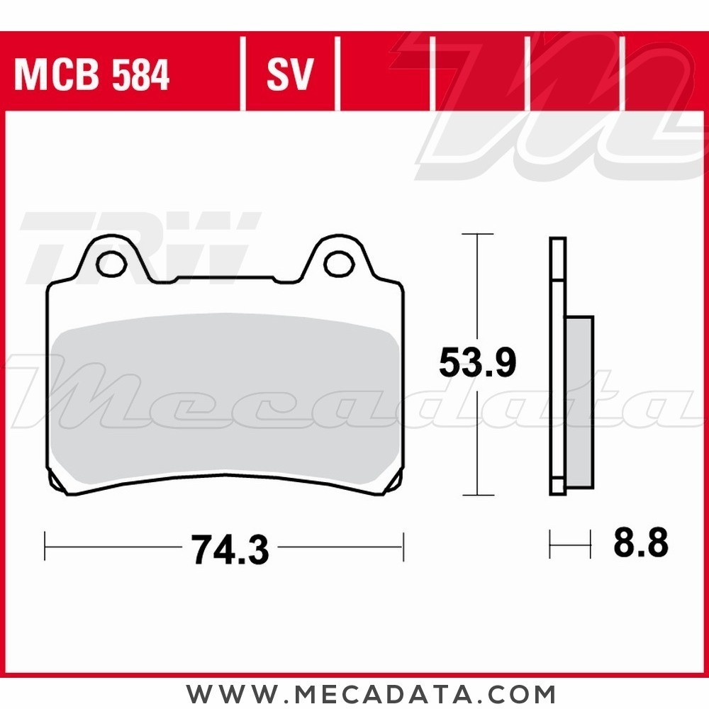 Plaquettes de frein Avant ~ Yamaha XVZ 1300 Royal Star Boulevard VP09 1999-2001 ~ TRW Lucas MCB 584 