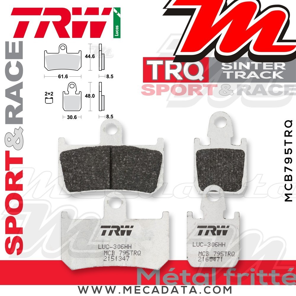 Plaquettes de frein Avant ~ Yamaha YZF 1000 R1 RN22 2009-2014 ~ TRW Lucas MCB 795 TRQ