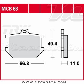 Plaquettes de frein Avant ~ Yamaha XV 1000 TR1 5A8 1981 ~ TRW Lucas MCB 68
