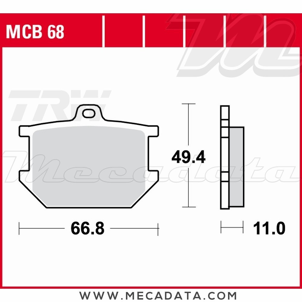 Plaquettes de frein Avant ~ Yamaha XV 1000 TR1 5A8 1981 ~ TRW Lucas MCB 68 
